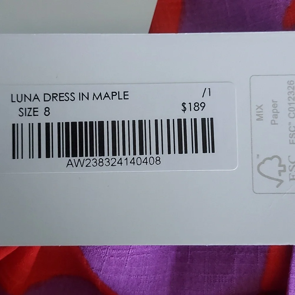 Mister Zimi NWT Luna Midi Dress in Maple Print Size 4 US - Picture 4 of 4